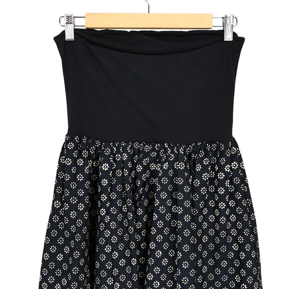 NWT J.Crew Strapless Stretch A-Line Mixy Midi Dress Block Print Black Size Small - Picture 7 of 11